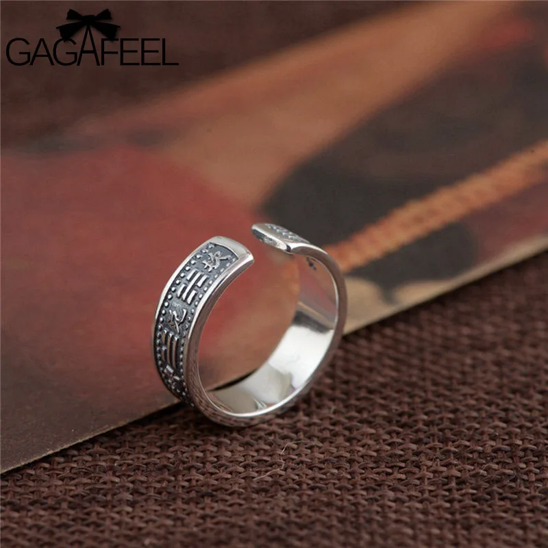 GAGAFEEL, Настоящее 925 пробы, серебряные ювелирные изделия, шесть слов, буддистские кольца для мужчин и женщин, подарок, высокое качество, Серебряное тайское кольцо для мужчин