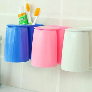 Free Shipping Fashion antibacterial toiletries magnet adsorption wash suits cup toothbrush upside down | Дом и сад