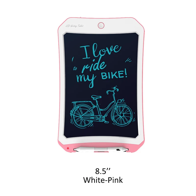 8.5inch-White-Pink Цифровой планшет для рисования, ЖК-дисплей, детская графика, доска для рисования, электроника, детский подарок, коврик для обучения, домашняя доска для сообщений с батареей - Цвет: 8.5inch-White-Pink