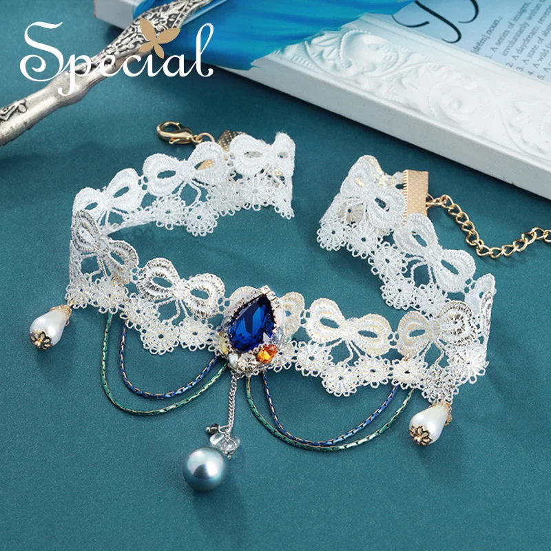 Специальное жемчужное колье чокер романтическое кружевное Макси ожерелье