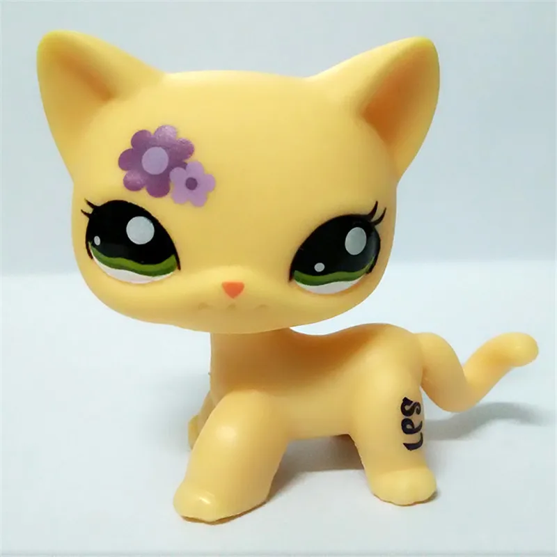 LP Pet Shop животного фиолетовый цветок желтый короткие волосы игрушки Бесплатная
