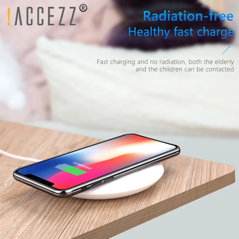 ! ACCEZZ 5 Вт Qi Беспроводное зарядное устройство для быстрой зарядки iPhone X XS samsung S8 S9