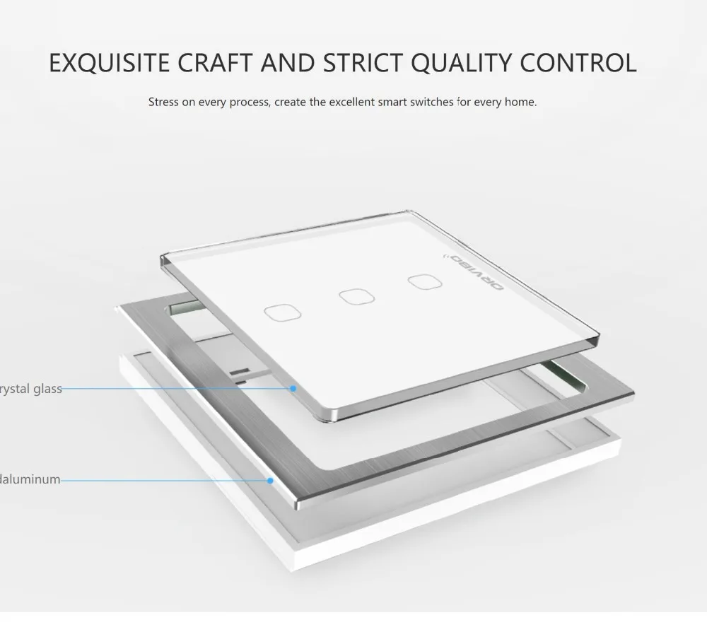 2021 смарт переключатели Orvibo серия AURORA Элегантная стеклянная панель с продуманной