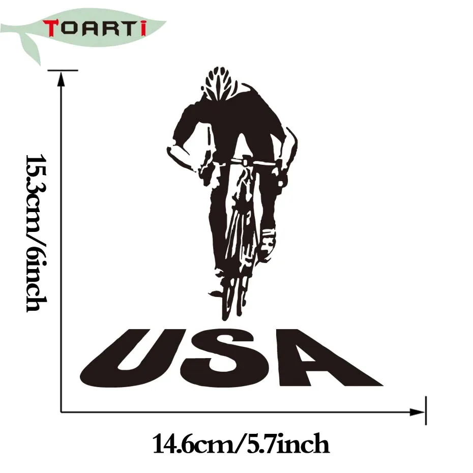 Виниловые наклейки для езды на велосипеде США виниловые автомобиля окна