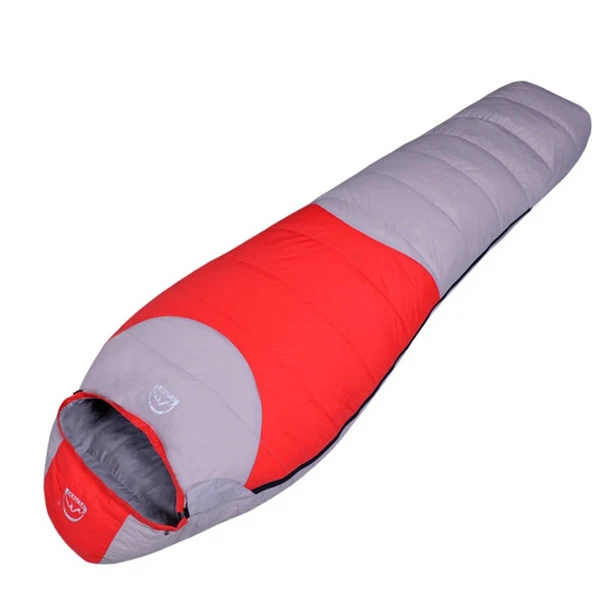 gray red 90% белый утиный пух Мумия спальный мешок Открытый Кемпинг Сверхлегкий удлиненный зимний теплый взрослый спальный мешок S605 - Цвет: gray red