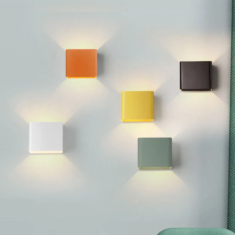 

Colorful LED Wall Lamps 5W Bedroom Living Room Bedside Wall Lights Indoor Dinning Aluminum Corridor Home Lighting Fixture Lamps
