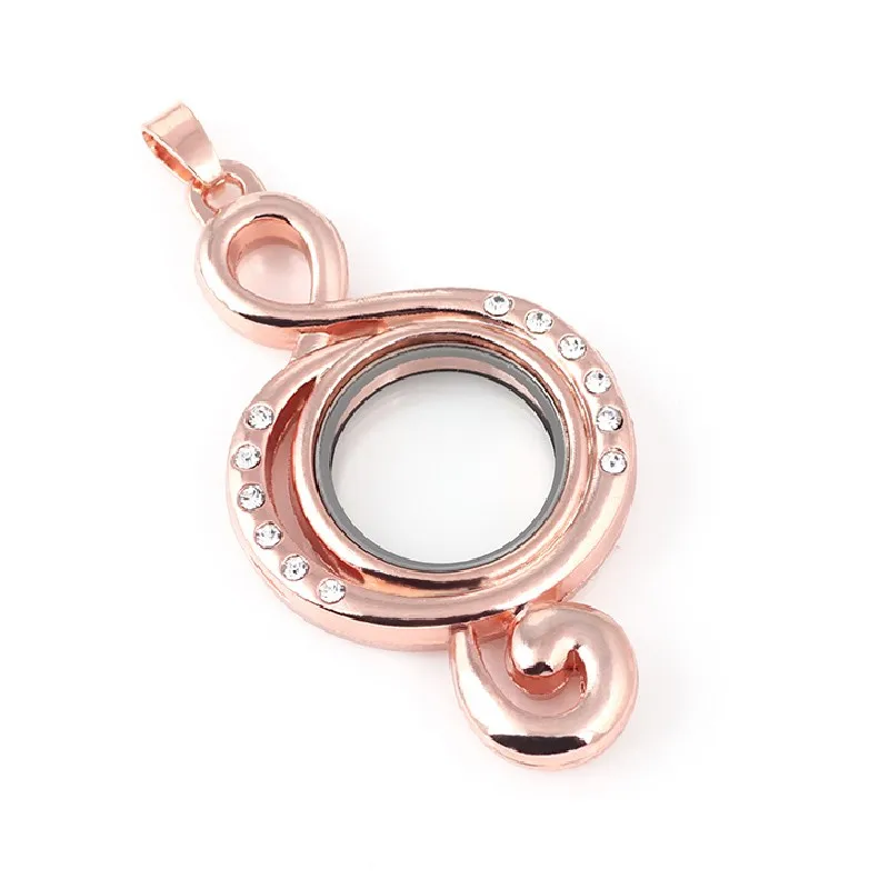 10 шт. Стразы плавающий медальон в форме музыкальной ноты запоминающий живой