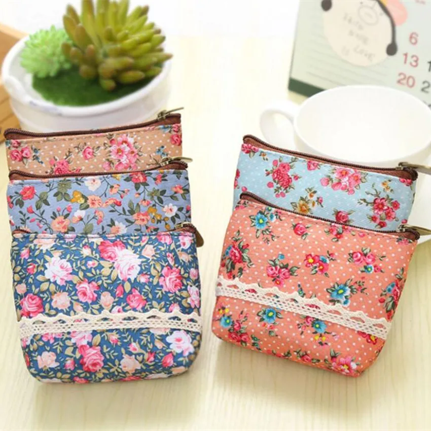 Милый женский кошелек M181 маленький элегантный мини с цветами для монет гарнитуры