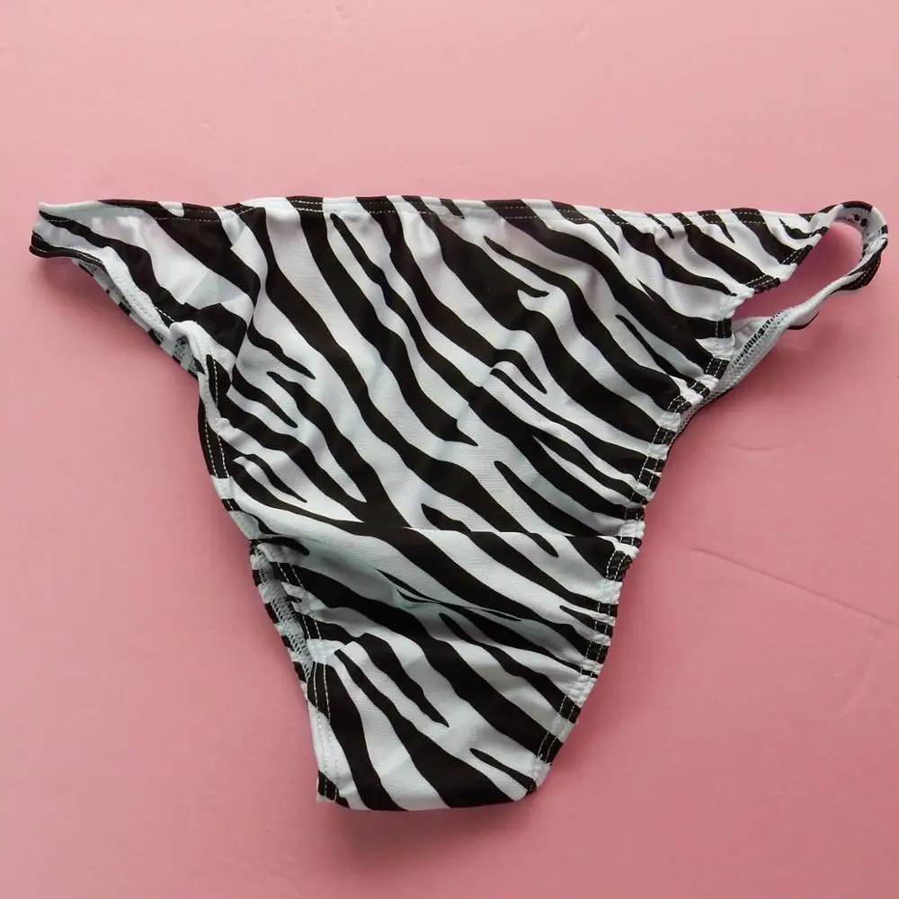 Мужские стринги бикини в полоску нейлон спандекс G3774 узкая талия wimsuit ткань Зебра