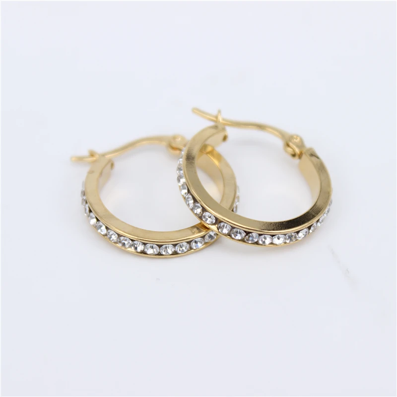 gold color 30mm Горячая Распродажа, диаметр 15-70 мм, милые и увеличенные размеры, Европейская и американская мода, Кристальные серьги-кольца LH667 - Окраска металла: gold color 30mm