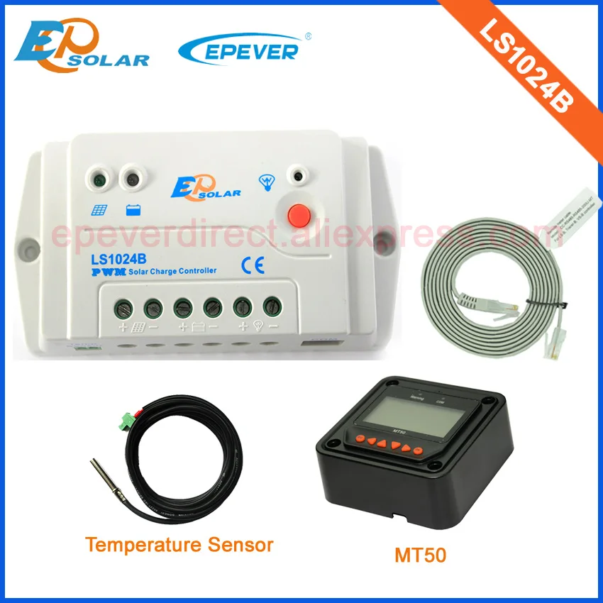 

for 12v/24v auto work PWM LS1024B solar regulator with black MT50 remote meter 10A 10amp and temperature sensor