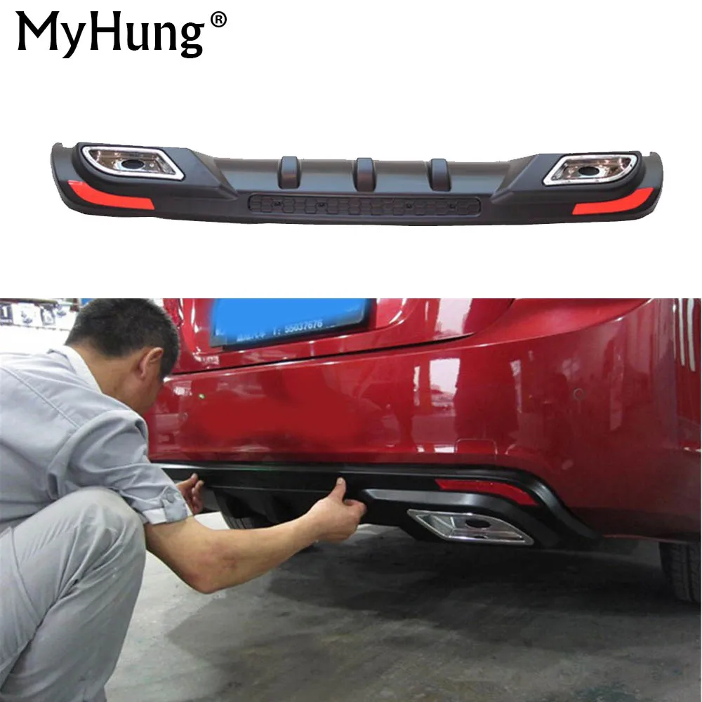 Автомобильные аксессуары заднего бампера протектор двойной диффузор спойлер