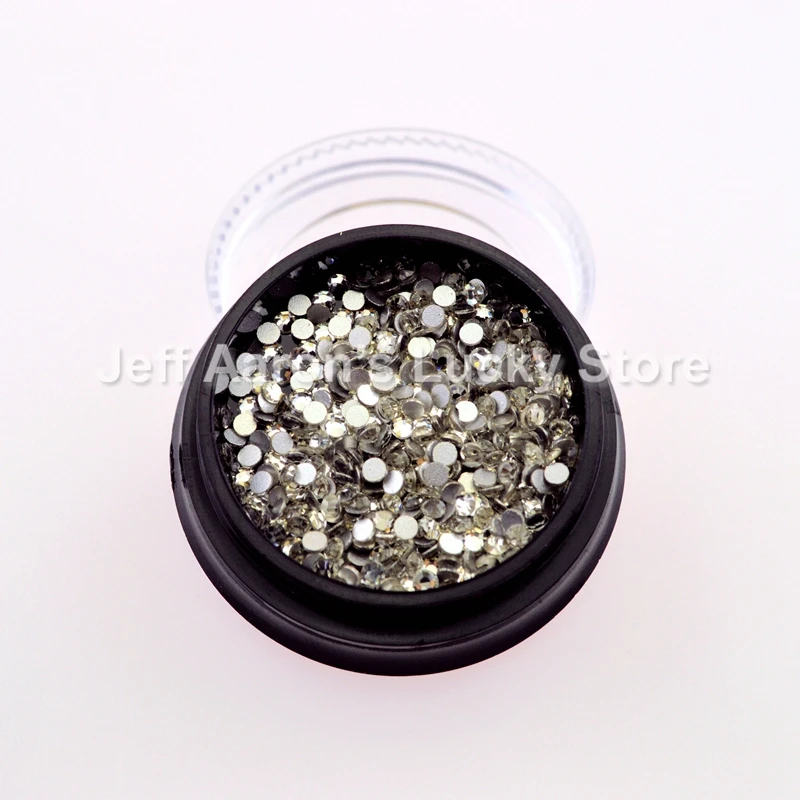 3D 2 мм круглые плоские задние прозрачные украшения для дизайна ногтей Стразы |
