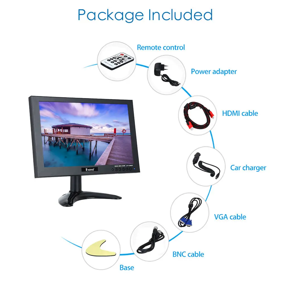 Eyoyo HD 1280*800 IPS TFT светодиодный Экран VGA AV аудио видео HDML 10 &quotЖК дисплей Мониторы для