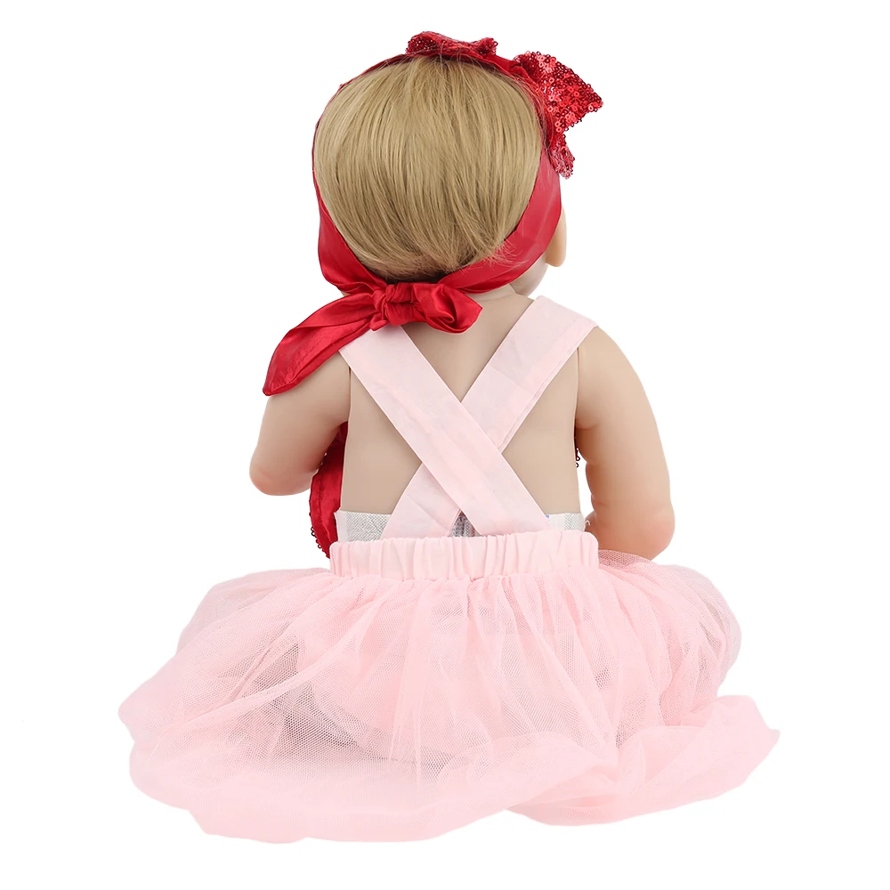 NPKDOLL Baby Reborn Doll полностью винил для ванной девочек блонд волосы парики принцесса