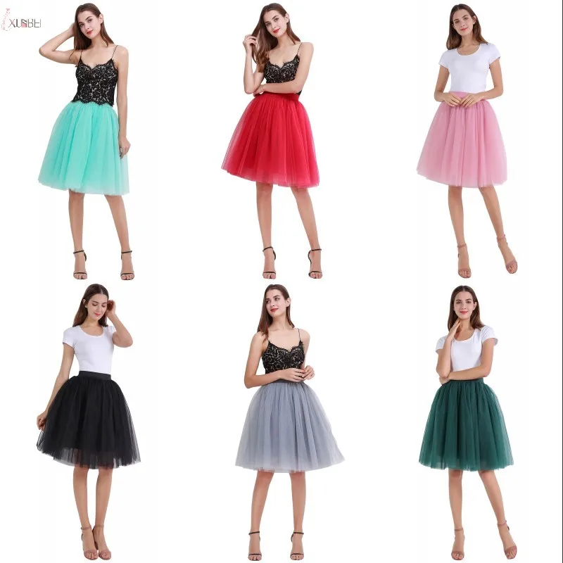 Женская короткая юбка из тюля белая или черная в стиле рокабилли свадебные