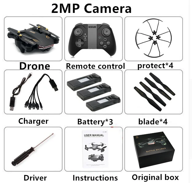 200W 3B Visuo XS809S мини складной селфи RC Дрон Wifi FPV камера 20 минут полета RC Квадрокоптер XS809HW обновленная версия - Цвет: 200W 3B