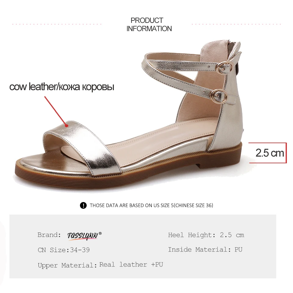 Taslynn 2019 женские сандалии римские из коровьей кожи + ПУ повседневная обувь на