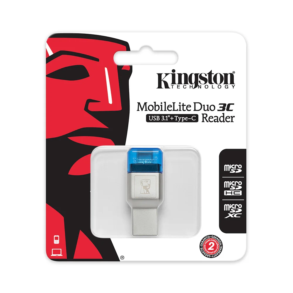 Устройство для чтения карт Micro SD Kingston USB 3 1 Type A и C двойной интерфейс 0 устройство