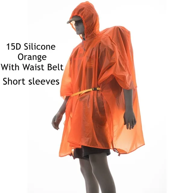 15D Orange Updated 3F Ul gear, пончо для одного человека, Сверхлегкий, походный, для велоспорта, плащ, для улицы, тент, для кемпинга, брезент, для защиты от солнца, 15D, силикон, 210T - Цвет: 15D Orange Updated