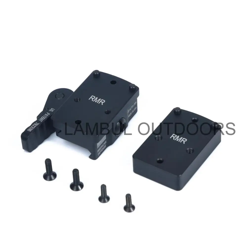 LAMBUL Trijicon RMR Mount Mini Red Dot Sight QD Co-wider Mount Riser Plate Anti Recoil fit 20 мм Weaver Picatinny Rail Rifle - Цвет: Черный