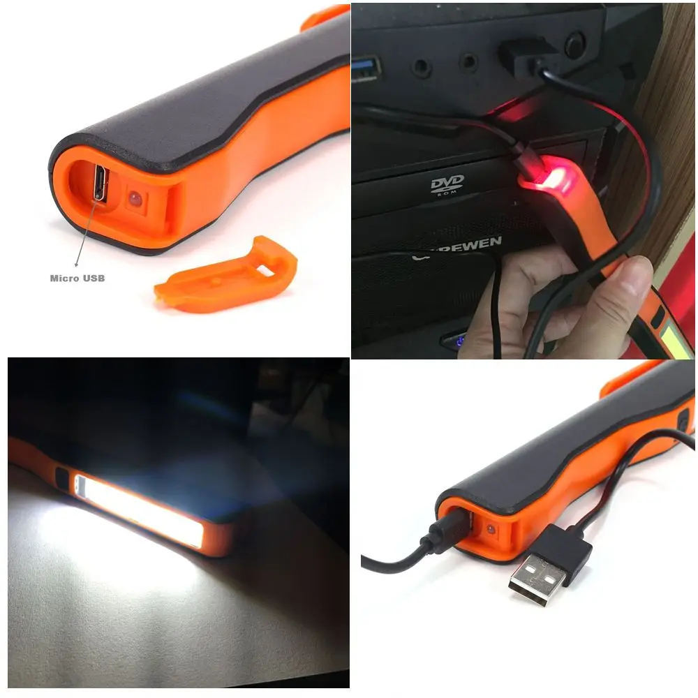 AloneFire C018 портативный MiniUSB светодиодный ручной факел USB Перезаряжаемый магнитный