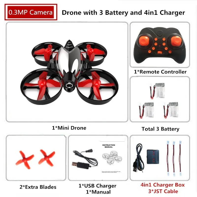 Мини-Дрон с 0.3MP Wi-Fi Камера RC вертолет 6-осевой гироскоп 2,4 ГГц Безголовый режим Высокий режим ожидания Квадрокоптер VS H36 E010 игрушки - Цвет: G1 Camera 4in1