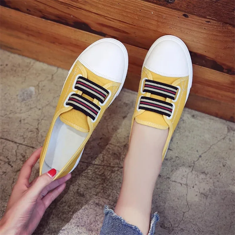 Новинка 2019 года женская обувь парусиновая сезон лето-осень Женская на плоской