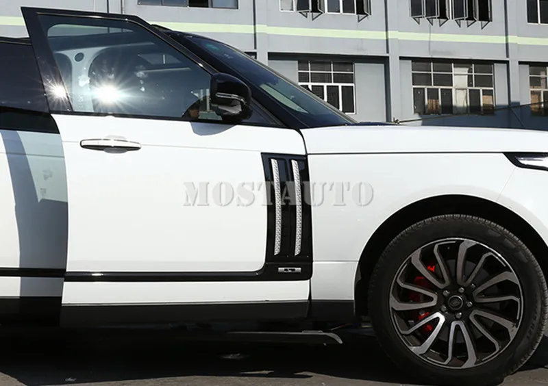 Для Land Rover Range Rover L405 дорожный указатель, брызговик боковая Накладка 2013- 2 шт серебристый/черный