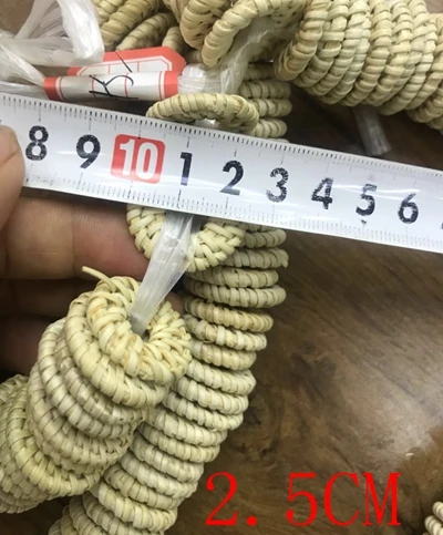 2.5CM 6 шт./лот ротанга натурального переплетения ручной работы Вязание геометрические Подвески соединители для DIY серьги ювелирные аксессуары - Цвет: 2.5CM