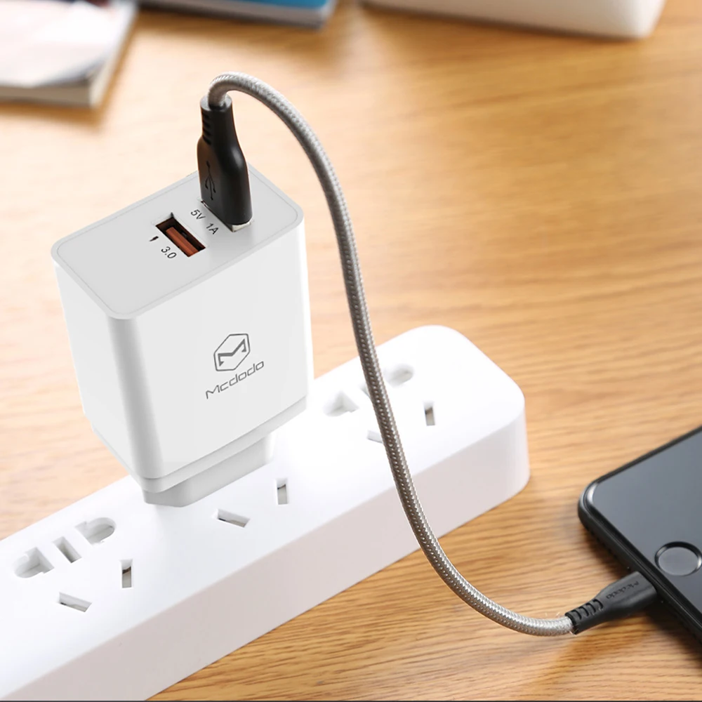 MCDODO EU вилка USB быстрая зарядка 23 Вт для iPhone 8X7 6 iPad QC 3,0 USB настенное зарядное устройство для samsung S9 LG адаптер для мобильного телефона