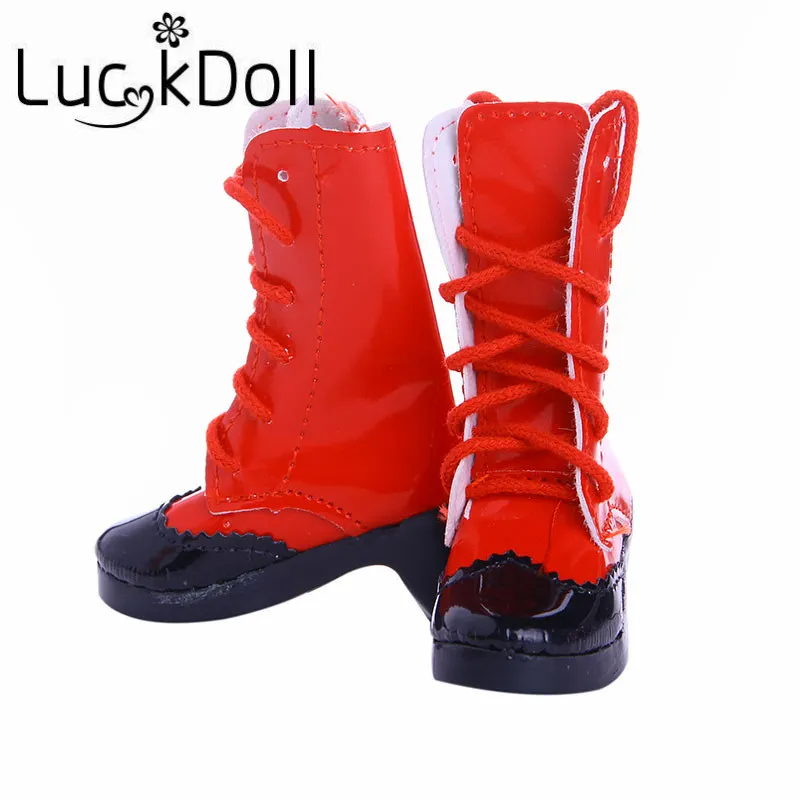 LUCKDOLL 7 5 см однотонные Цвет сапоги на высоком каблуке с перекрестными ремешками