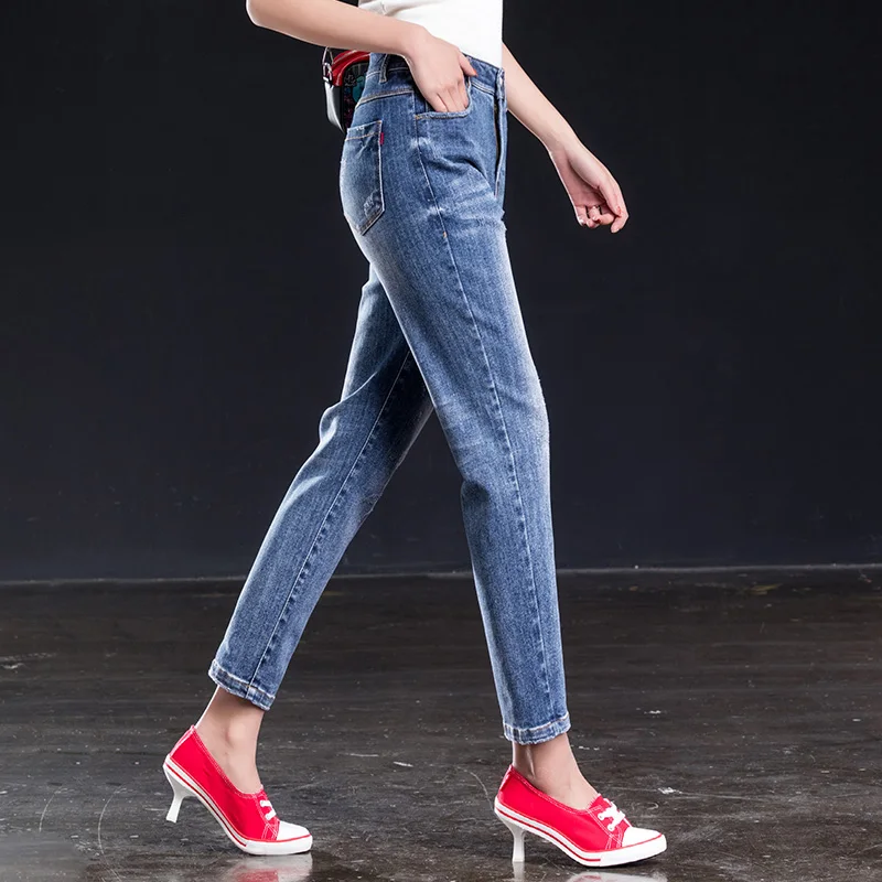 Женские обтягивающие джинсы boyfriend denim anlke длинные штаны с бахромой сексуальные