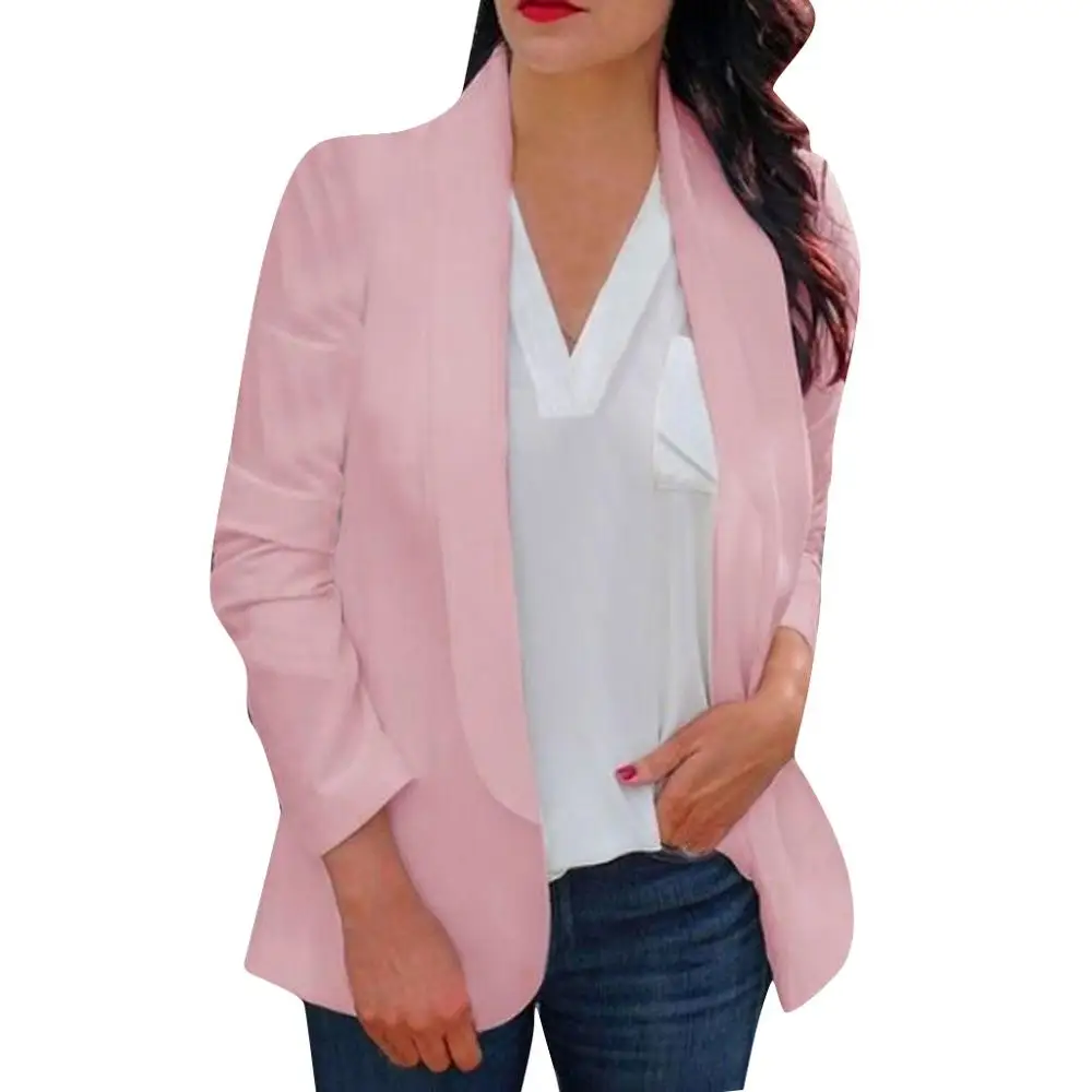 

2019 New Women Autumn Winter Coats Fashion Long Sleeve Open Front Cardigan Suit Work Office Knit