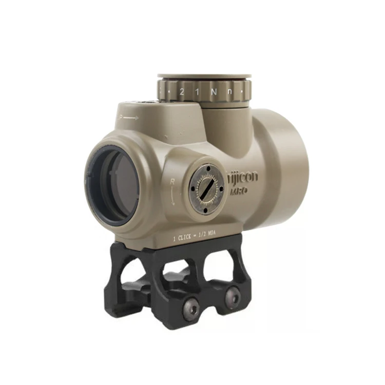 Высокое крепление XWXS голографический стиль Trijicon MRO красный зеленый точка прицел 1MOA точка страйкбол черный низкое крепление - Цвет: tan