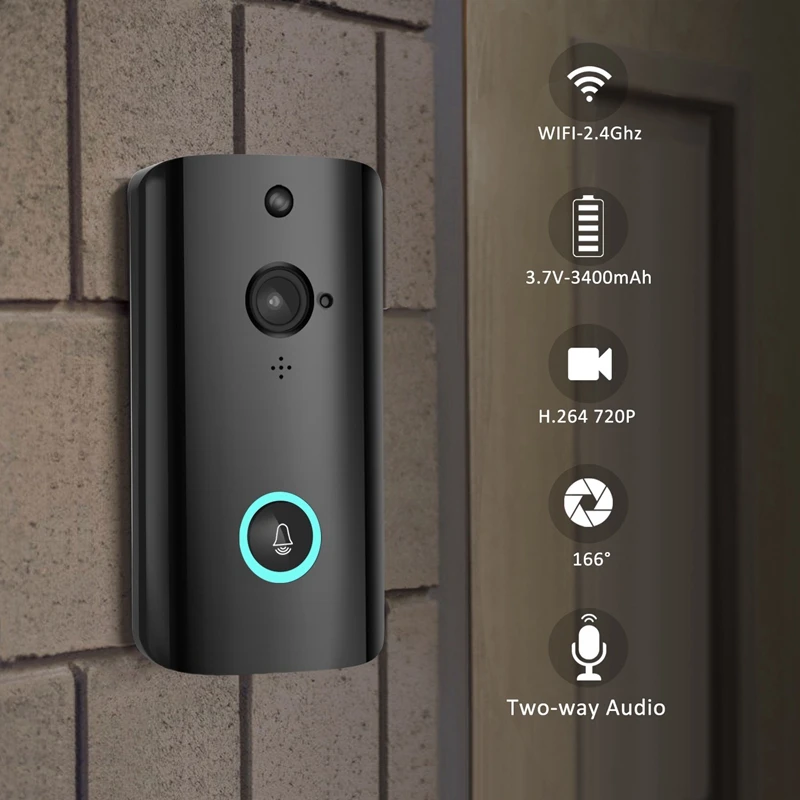HOT 50M 720P Wifi Смарт ночное видение беспроводной дверной звонок безопасности умный
