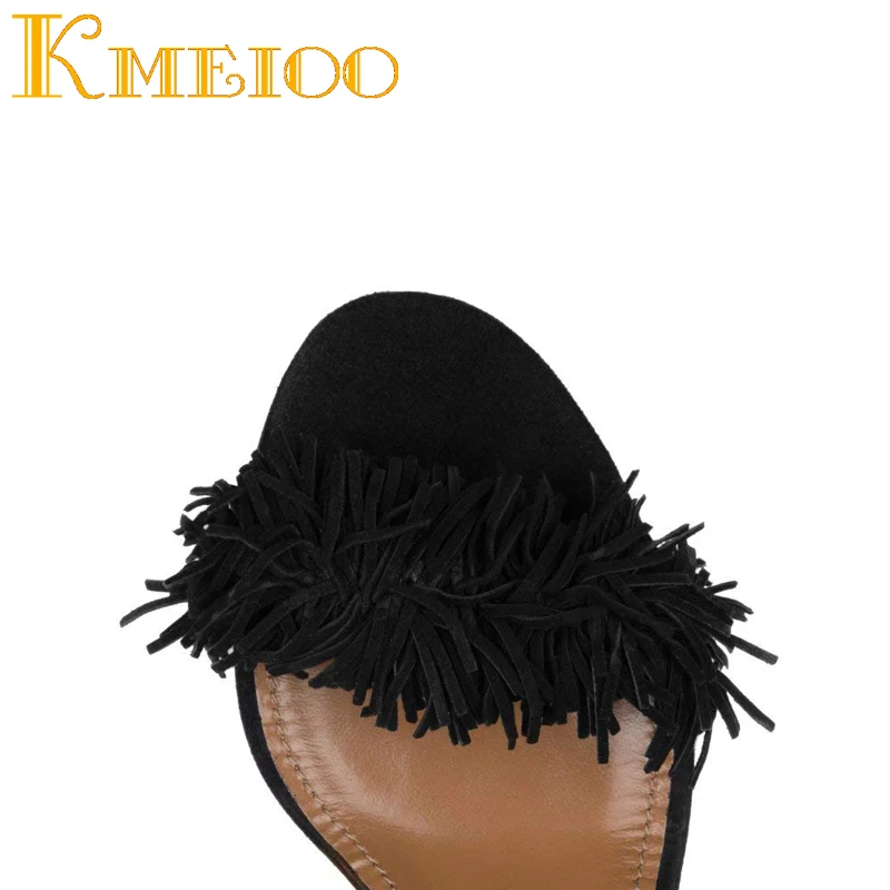Kmeioo сандалии для Для женщин 2018 Лидер продаж Модные женские туфли со шнуровкой на