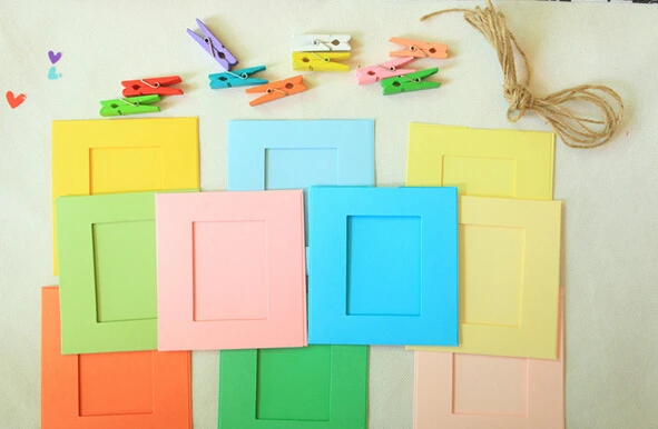 20 шт./лот коричневые бумажные фоторамки украшения стены вечерние свадебные рамки