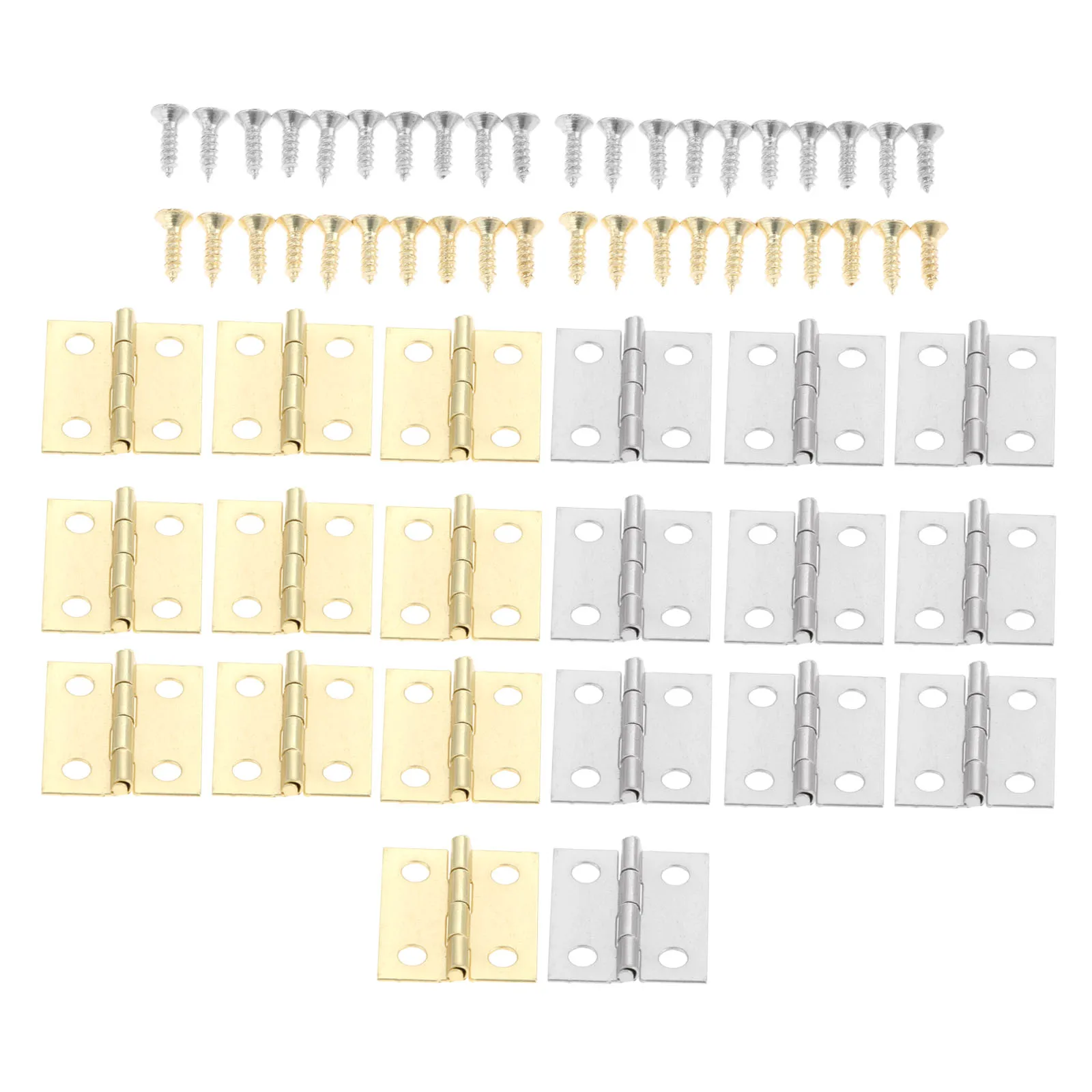 20Pcs Vintage Door Cabinet Mini Hinges 4 Holes Decor Jewelry Wood Boxes Luggage Furniture Decoration 18*16mm Silver/Gold | Обустройство