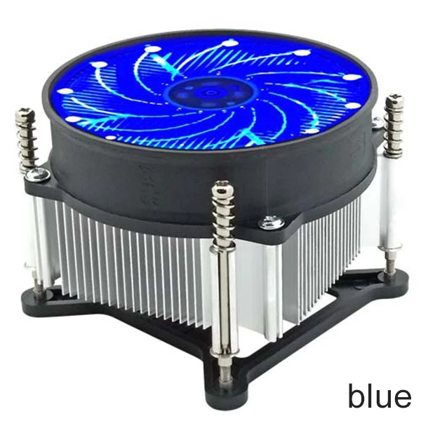 Кулер для процессора вентилятор охлаждения светодиодный RGB 3Pin вентилятор Радиатор Поддержка Intel 115X серии@ JH - Цвет лезвия: Синий