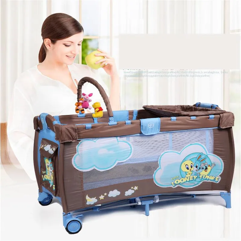 2017 детская мягкая и дышащая мультяшная кроватка высокого профиля Европейский