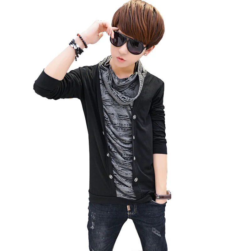 Non Mainstream футболка для мужчин стиль 2017 модная с длинным рукавом имитация двух