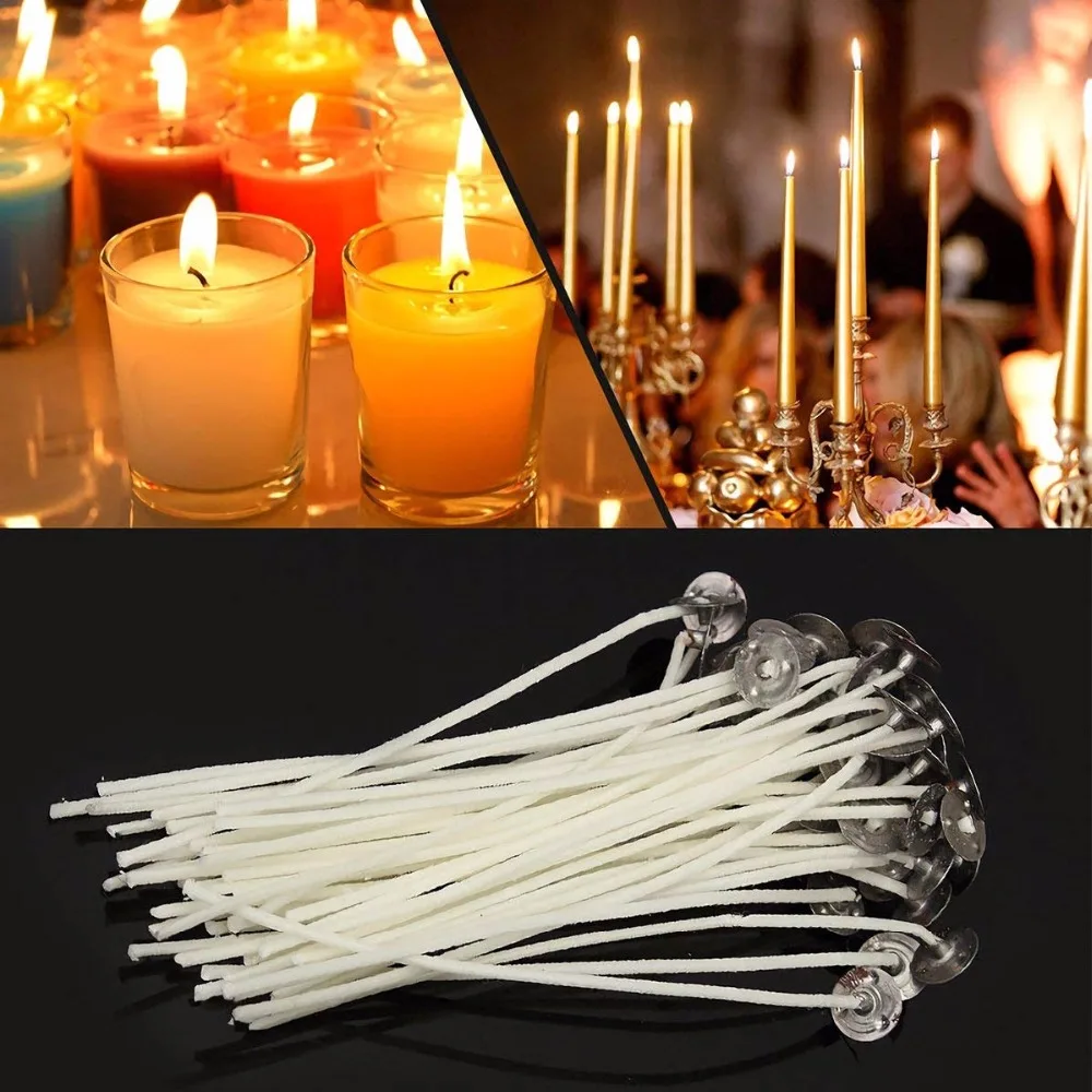 50 шт. 20 см хлопок свеча фитиль бездымного свечи на день рождения Magic незадуваемые