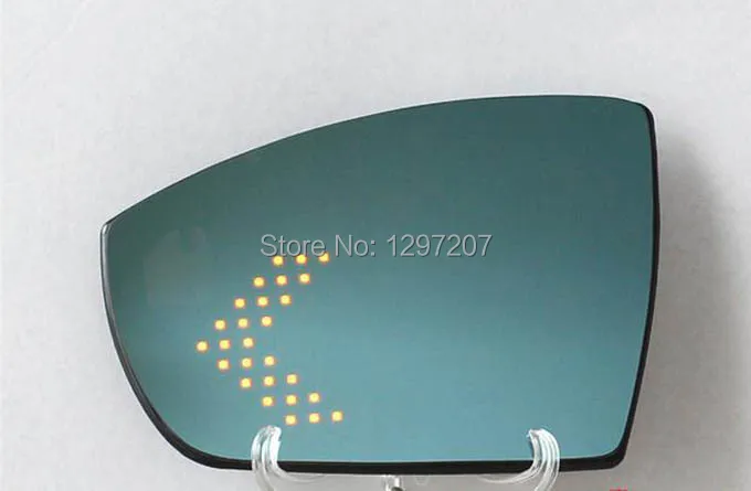 Динамический светодиодный сигнал поворота лампа Резервное копирование зеркало синий широкий угол обзора с подогревом Замена стекло Подложка для Ford Kuga escape ecosport