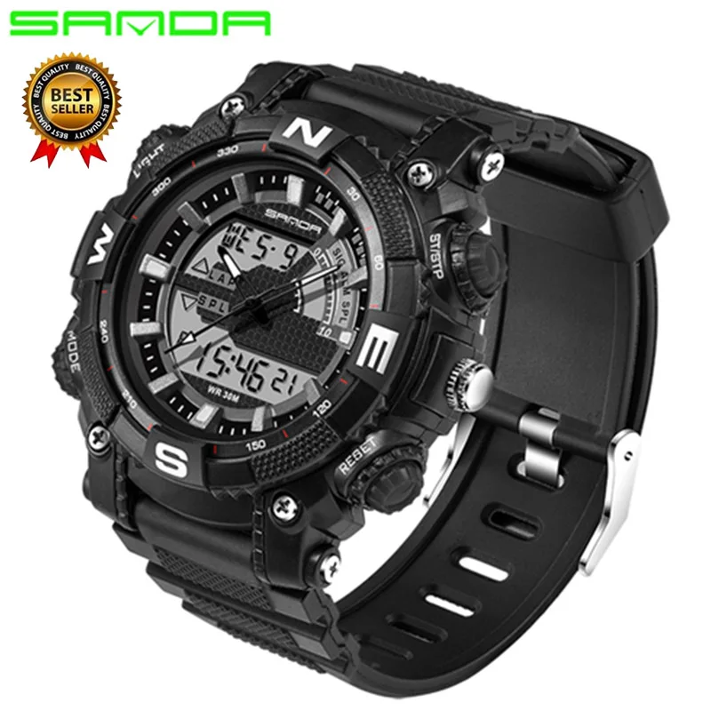SANDA спортивные мужские часы лучший бренд класса люкс модные водостойкие военные
