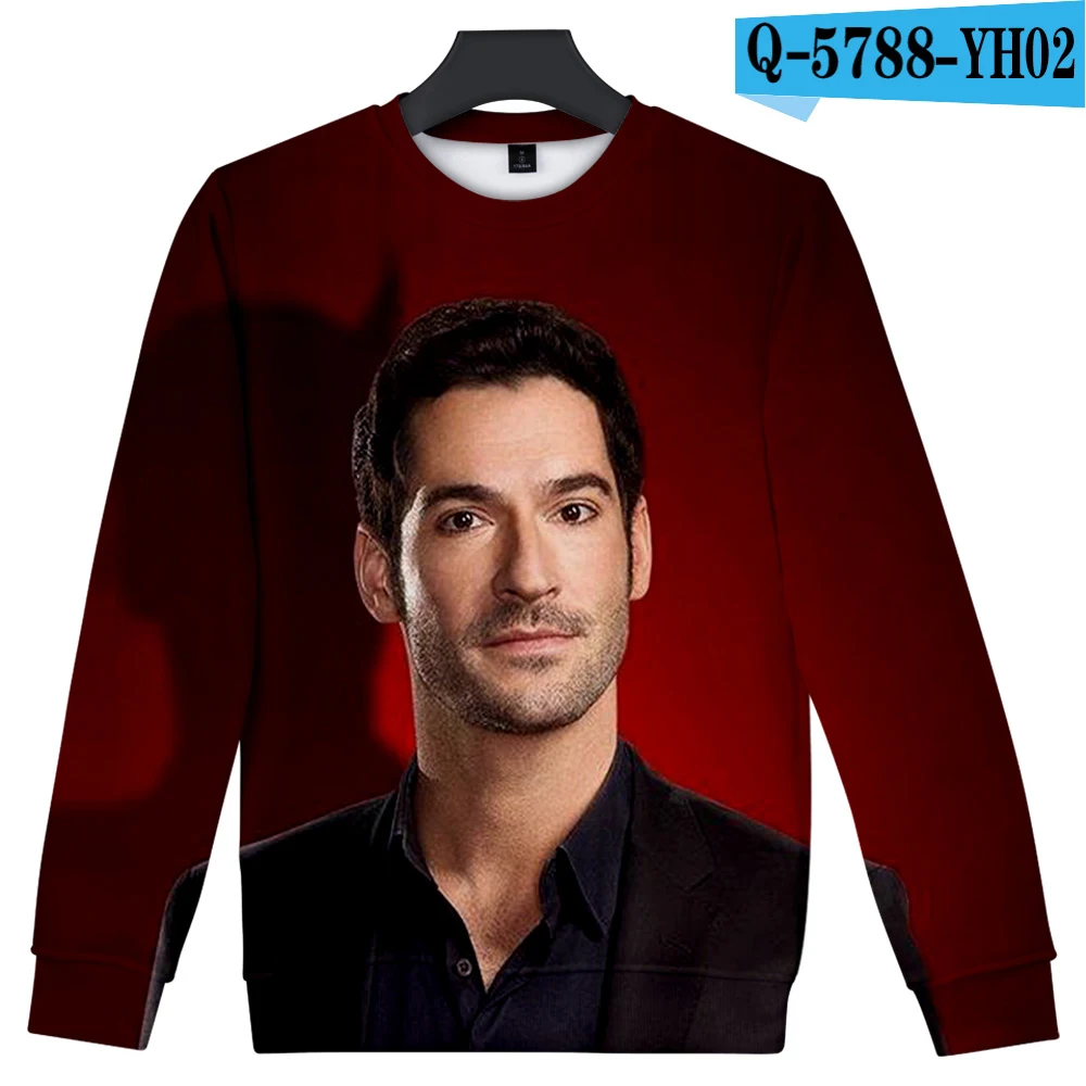 3D Горячая Lucifer Толстовка Lucifer Morningstar толстовки хороший открытый пуловер Толстовка Осень мужские длинные толстовки - Цвет: 3D
