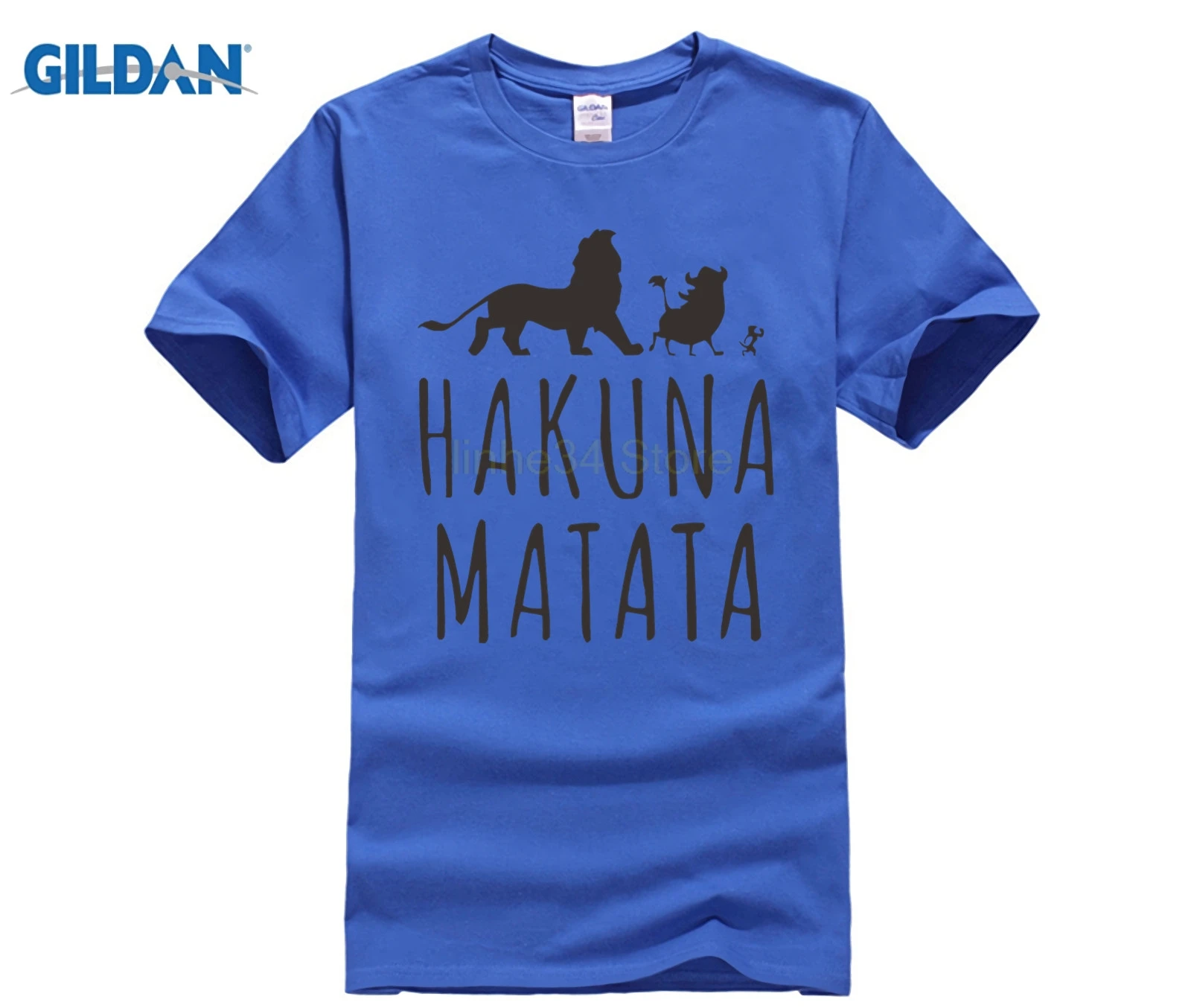 Летние футболки из 2017 хлопка HAKUNA MATATA мужские больших размеров с коротким рукавом