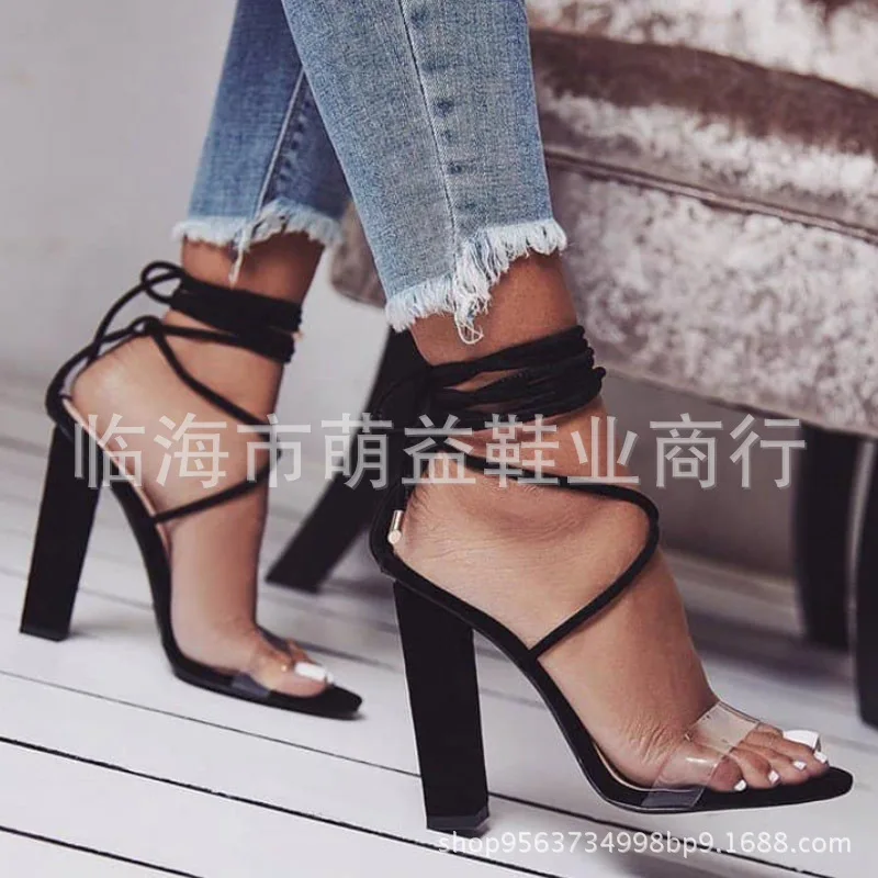 Лидер продаж Желтые женские сандалии на квадратном каблуке размера плюс в