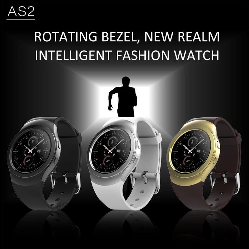 1 3 дюйма MTK2502 Bluetooth 4 0 Smartwatch AS2 вращающийся часы с рамкой для смартфоны IOS и Android