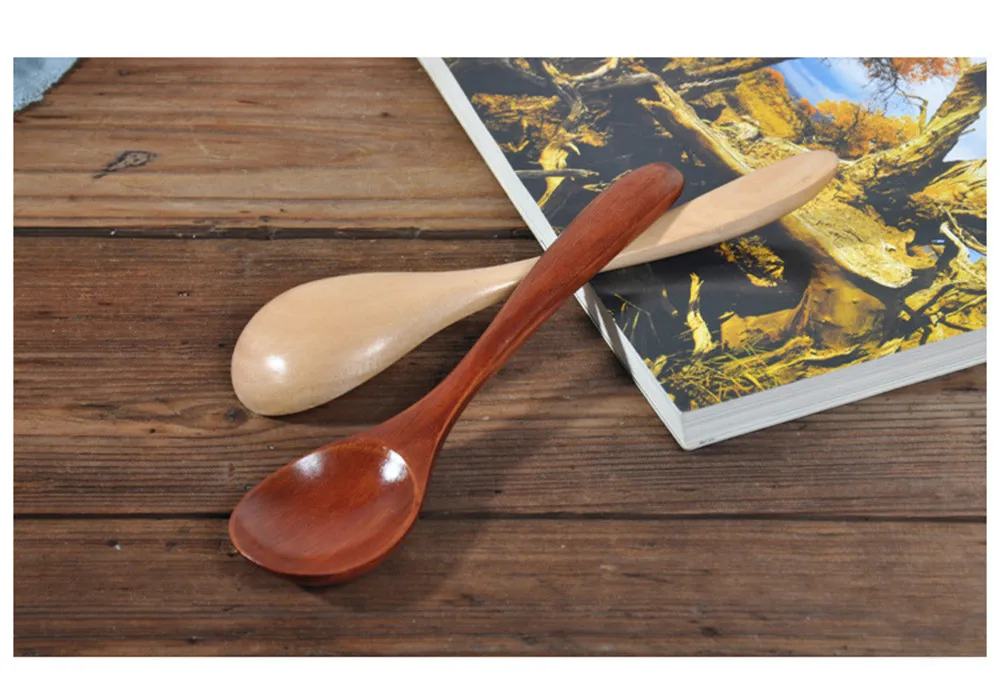 Деревянная ложка вилка Бамбуковая кухонная посуда инструменты для супа чайная